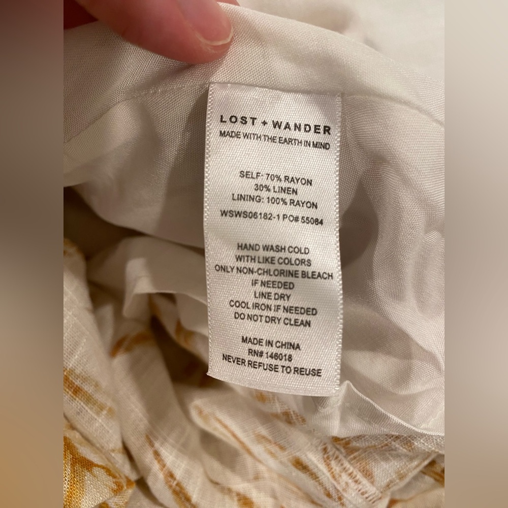 Lost & Wander Linen Blend Midi Skirt Tropical Print - Picture 9 of 14